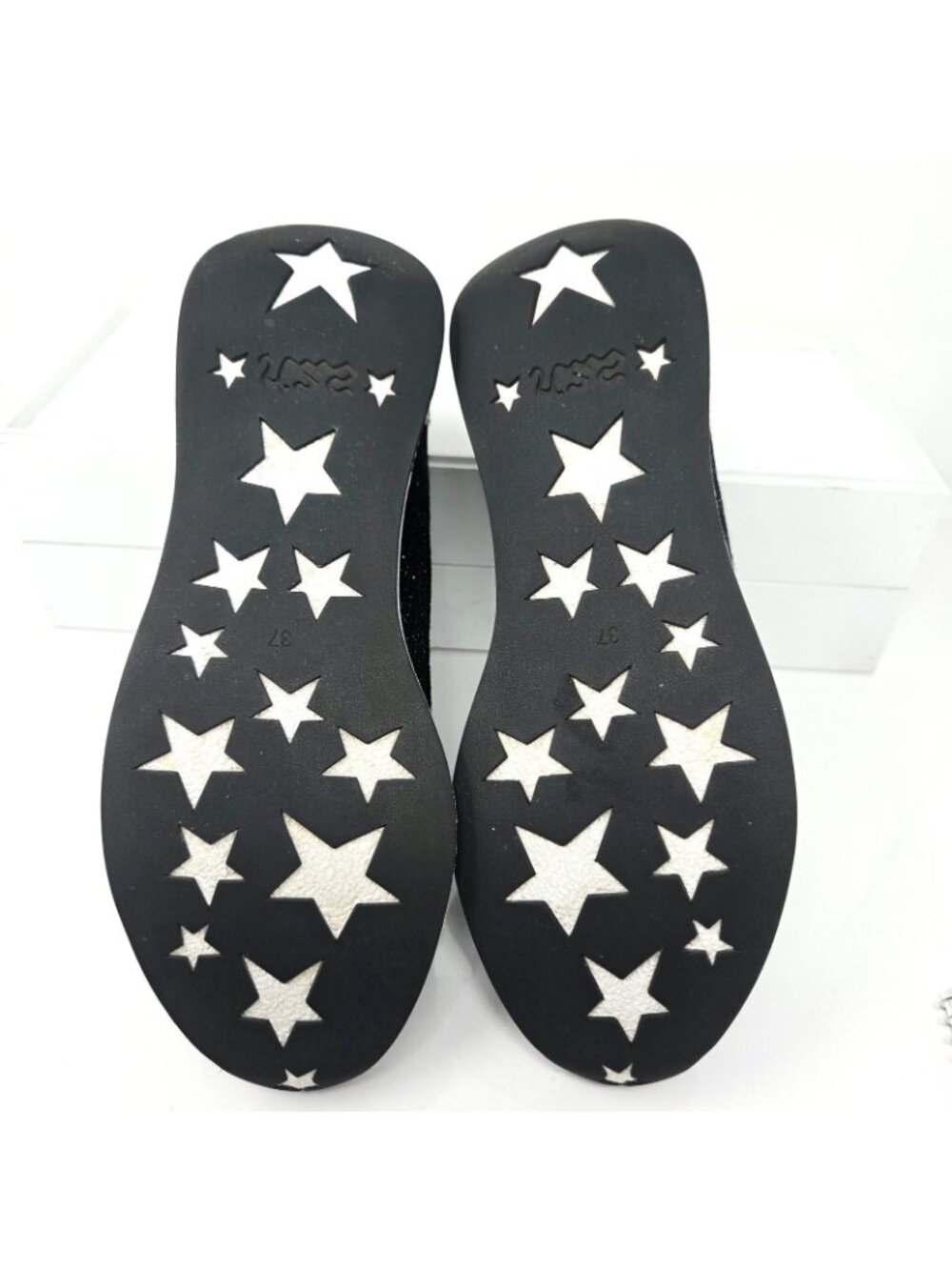 Ash Jaguar Star Knit Platform Sneakers Black Metallic Womens EU 37 US 7 Goth - Picture 8 of 8